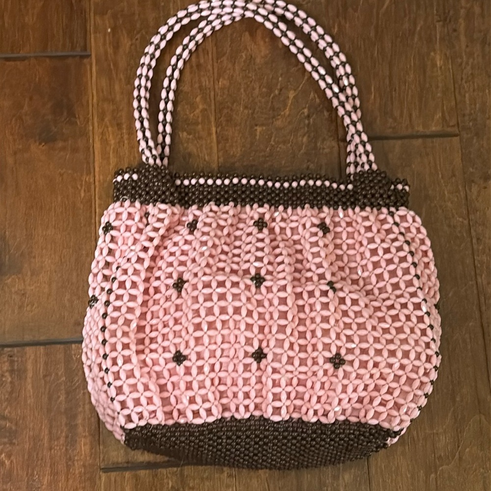 Pink hand Beaded purse